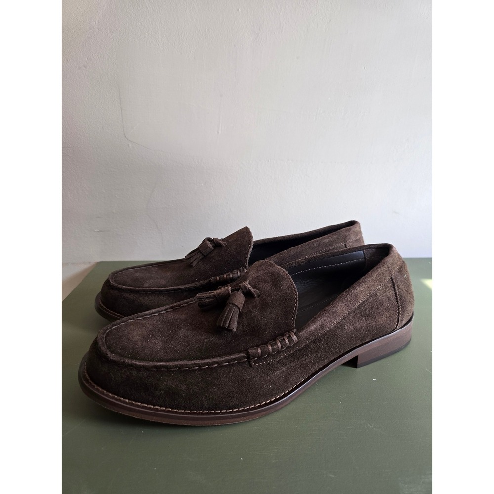 Bruno Magli Suede Tassel Loafers Brown Made in Italy Size 9.5 New